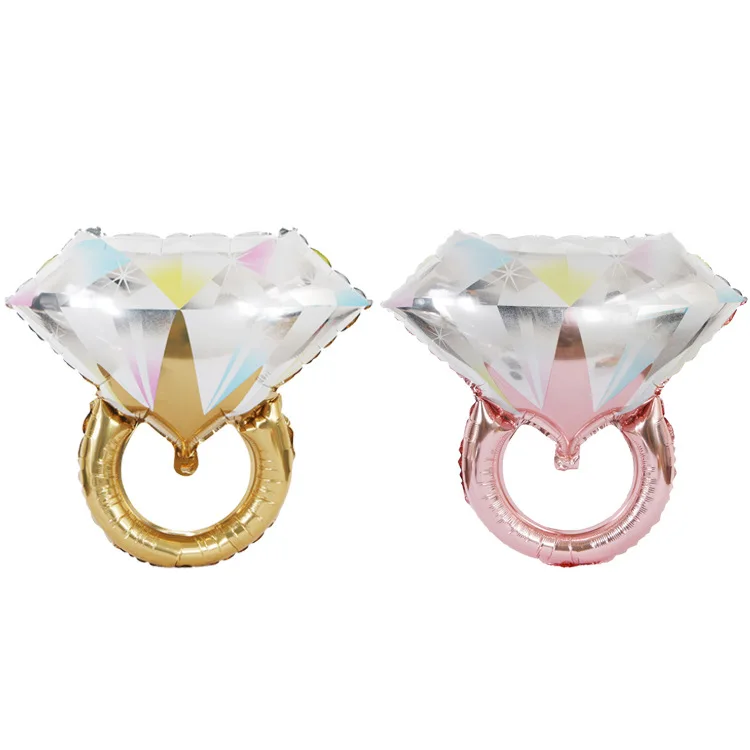 New Diamond Ring Balloons Aluminium Foil Balloon Helium Ball Wedding Valentine Day Engagement New Year Party Decoration Balloon