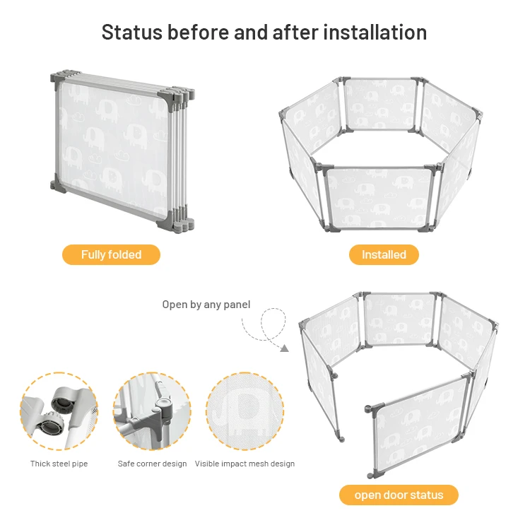 New Arrival Multifunction Baby Playpen Modern Design Newborn Anti-Collision Playpen for Outdoor School Use