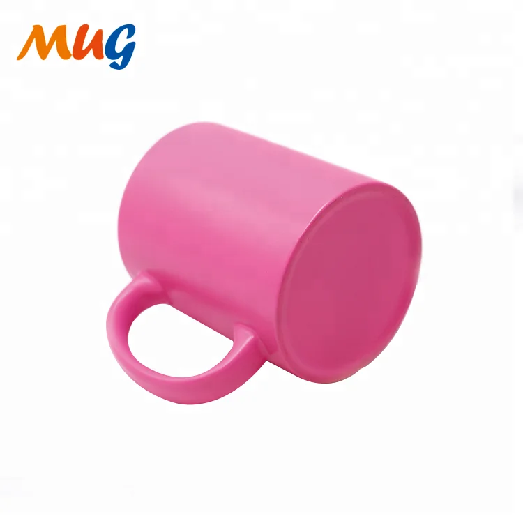 11oz inner white outside pink neon ceramic coffee mug cup