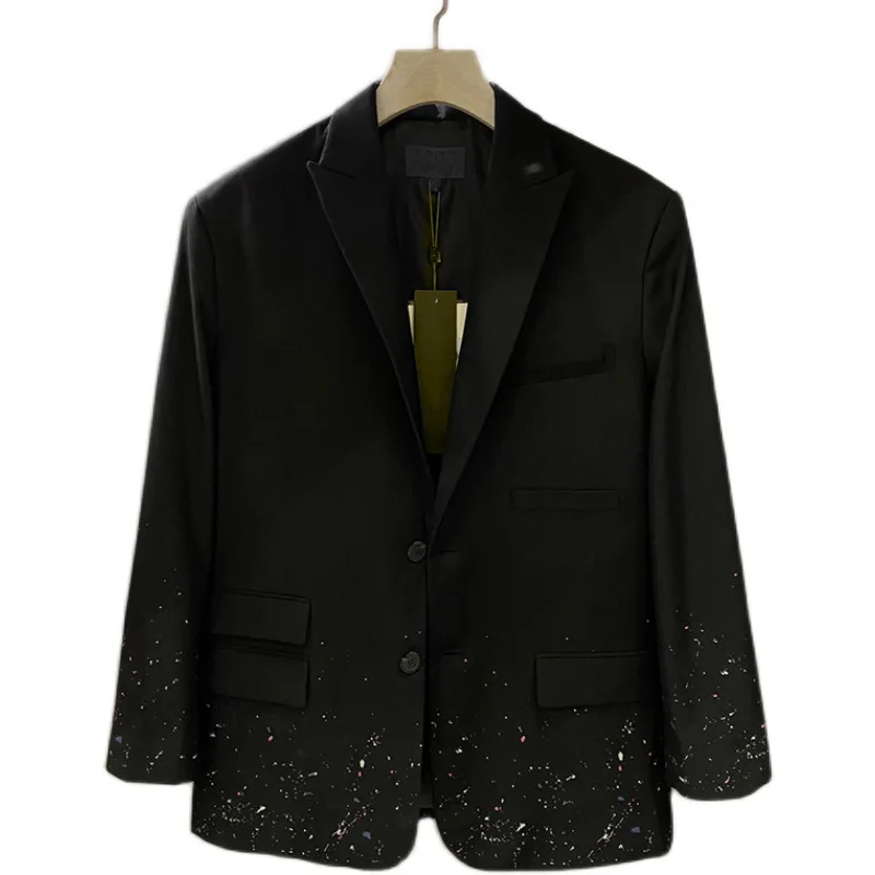 
Black Suit OEM High Quality Star Print Cotton Suit For Young Adult For Springtime Spring Outing 