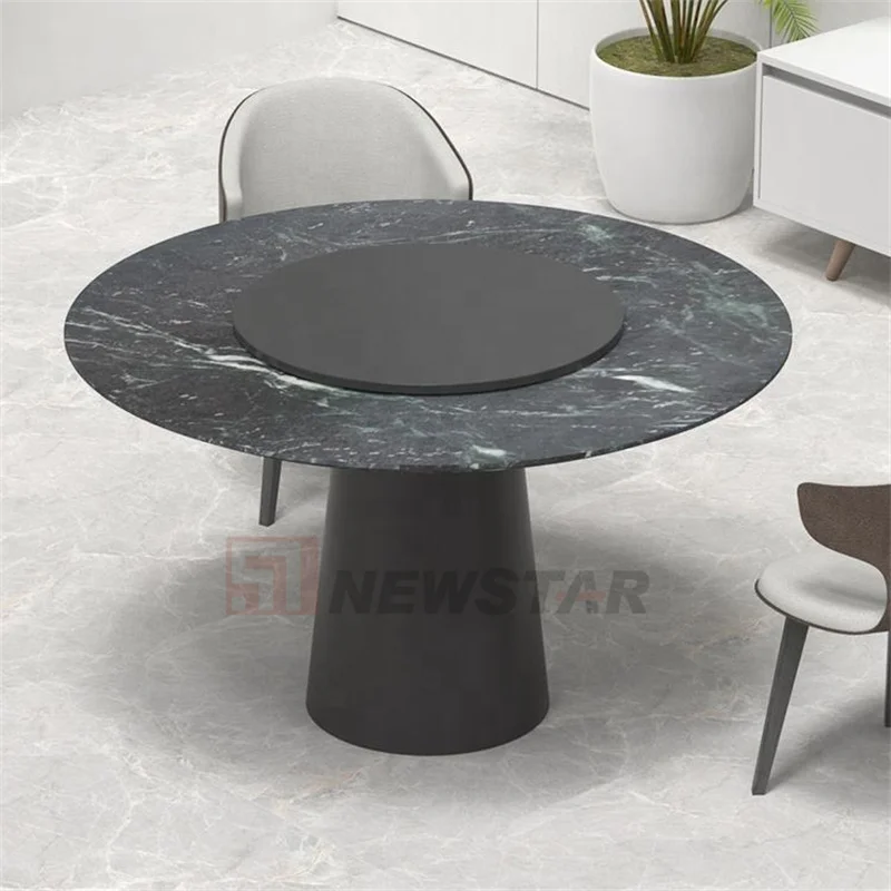 2024 Customization Black Round Dining Table Modern Style Marble Dining Table Fashionable Dining Tables