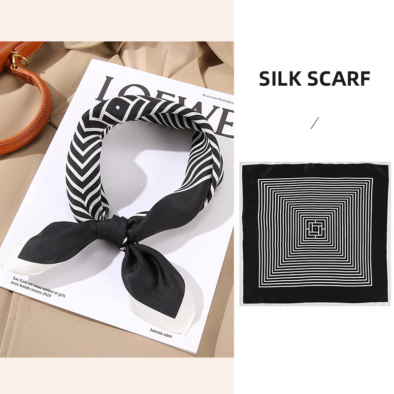 Factory Wholesale Custom Printed Design Silk Scarves Luxury 100% Silk 53*53 Square Silk Scarfs For Women Stylish