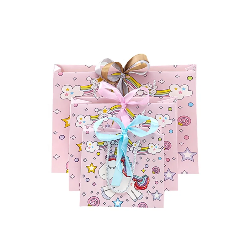 Back-to-School Gift Bag Unicorn Paper Bag Cartoon Gift Bag Hand Pack Wedding Candy Wrap