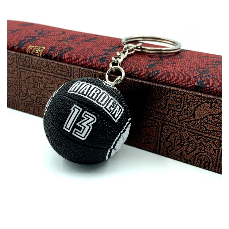3D PVC Basketball Club Keychain Different Basketball Players Basketball Model Pendant Keychain