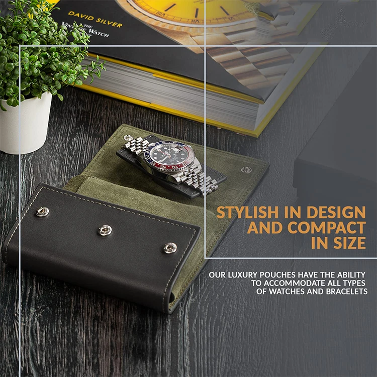 Portable Travel Watch Bag double pocket Watch Bracelet Storage Box Jewelry Gift Box for Australia/UK/USA/Canada