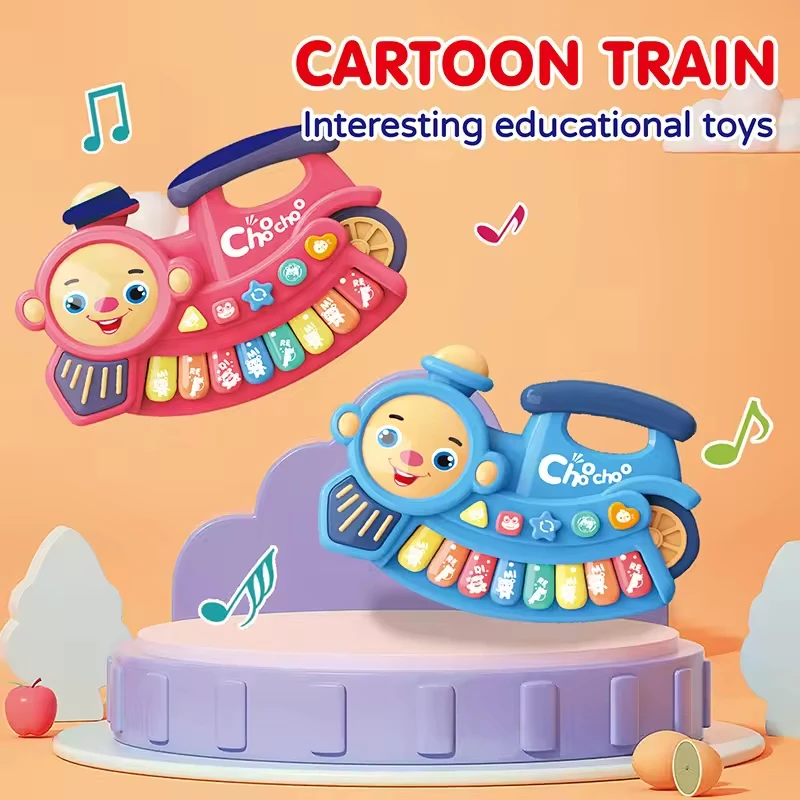 Education New Design Train Musical Instrument Keyboard Piano Music Keyboard Piano Colorful Music Drum Toys