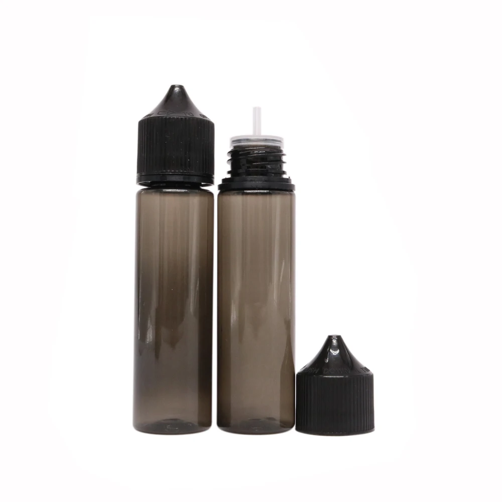 Empty 10ml 30ml 60ml 100ml 120ml liquid oil black PET plastic dropper bottle with black tip