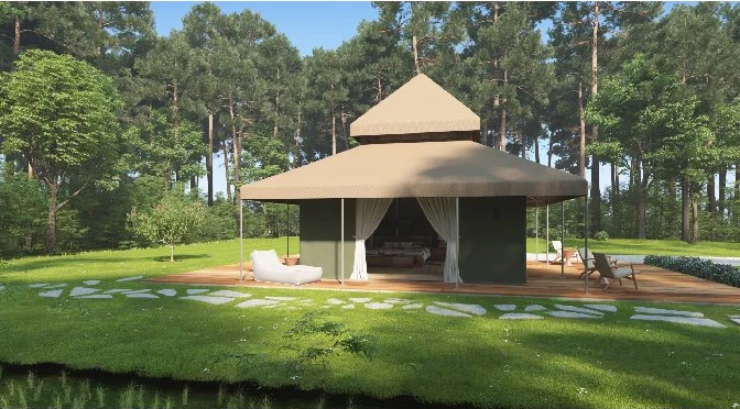 Waterpoof PVC Coated Outdoor tents Self-Development Aman safari lodge tent Best Choice party tent for Subtropical Area