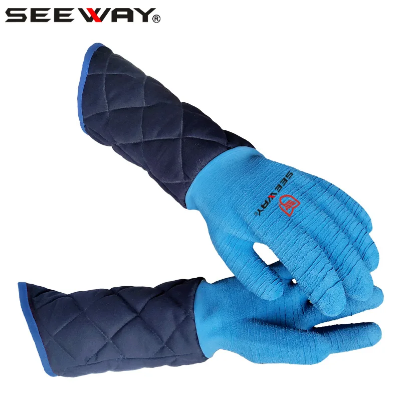 Seeway Full Rubber Palm Heat Resistant Bakery Oven Gloves for Crew and Flight Attenda
