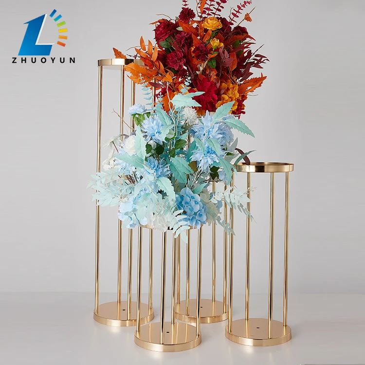 Zhuoyun Factory Direct Party Decoration Iron Metal Flower Stand Wedding Centerpiece