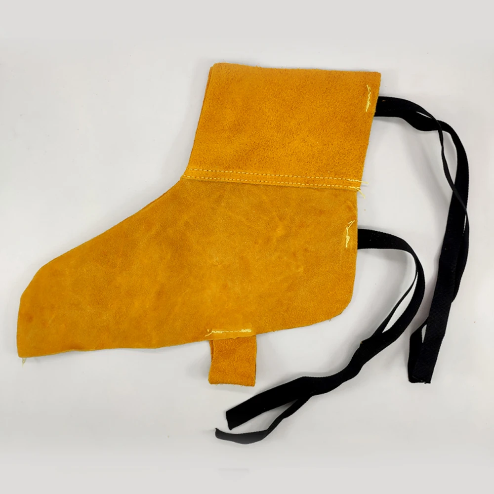 Welding Spats Flame Heat Abrasion Resistant Cowhide Split Leather Working Welding Leg Guard Welding Foot Cover