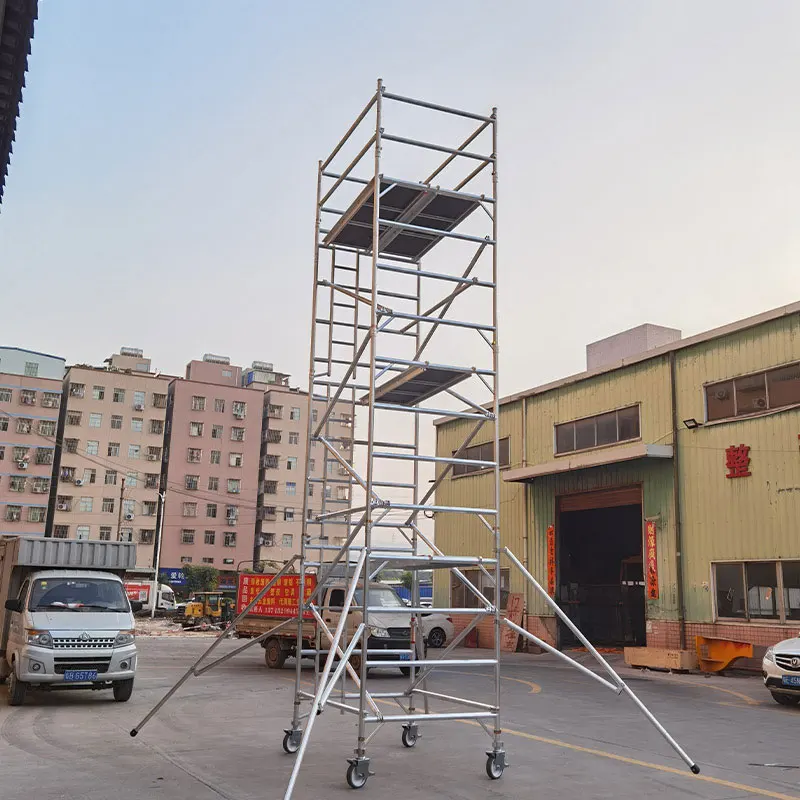 Complete system 6m 12m mobile scaffold tower ladder aluminium rolling scaffolding construction price bricky wall building tool