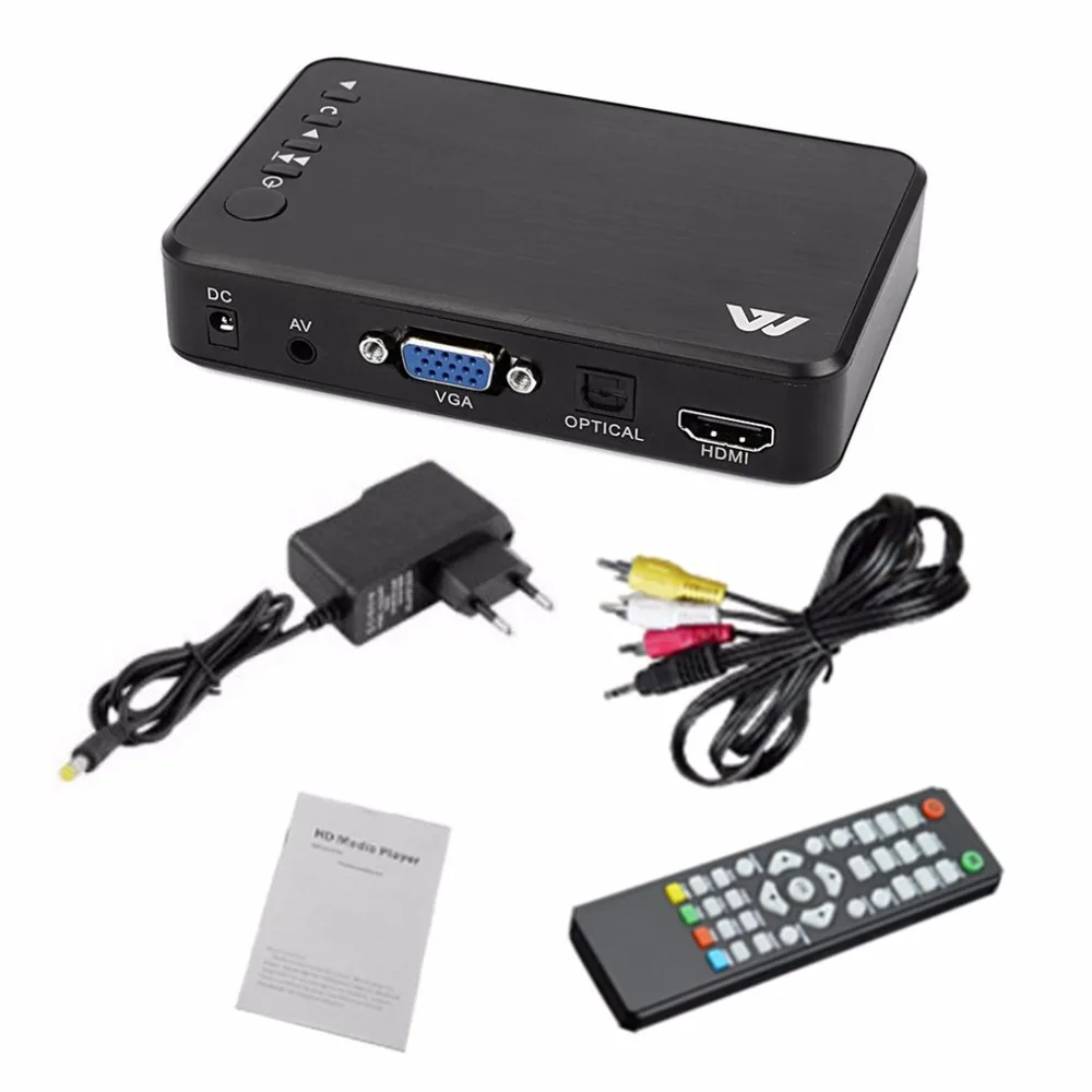 Медиаплеер Hdd Mini Full HD 1080P цифровой HDD медиа для SD-карты USB флэш-диск/VGA выход