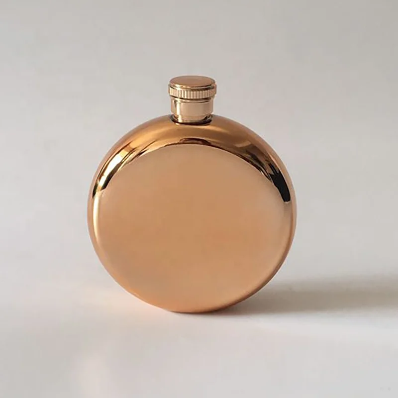 304 Stainless Steel Round Hip Flask 3oz / 5oz Outdoor Pocket Round Flasks Liquor