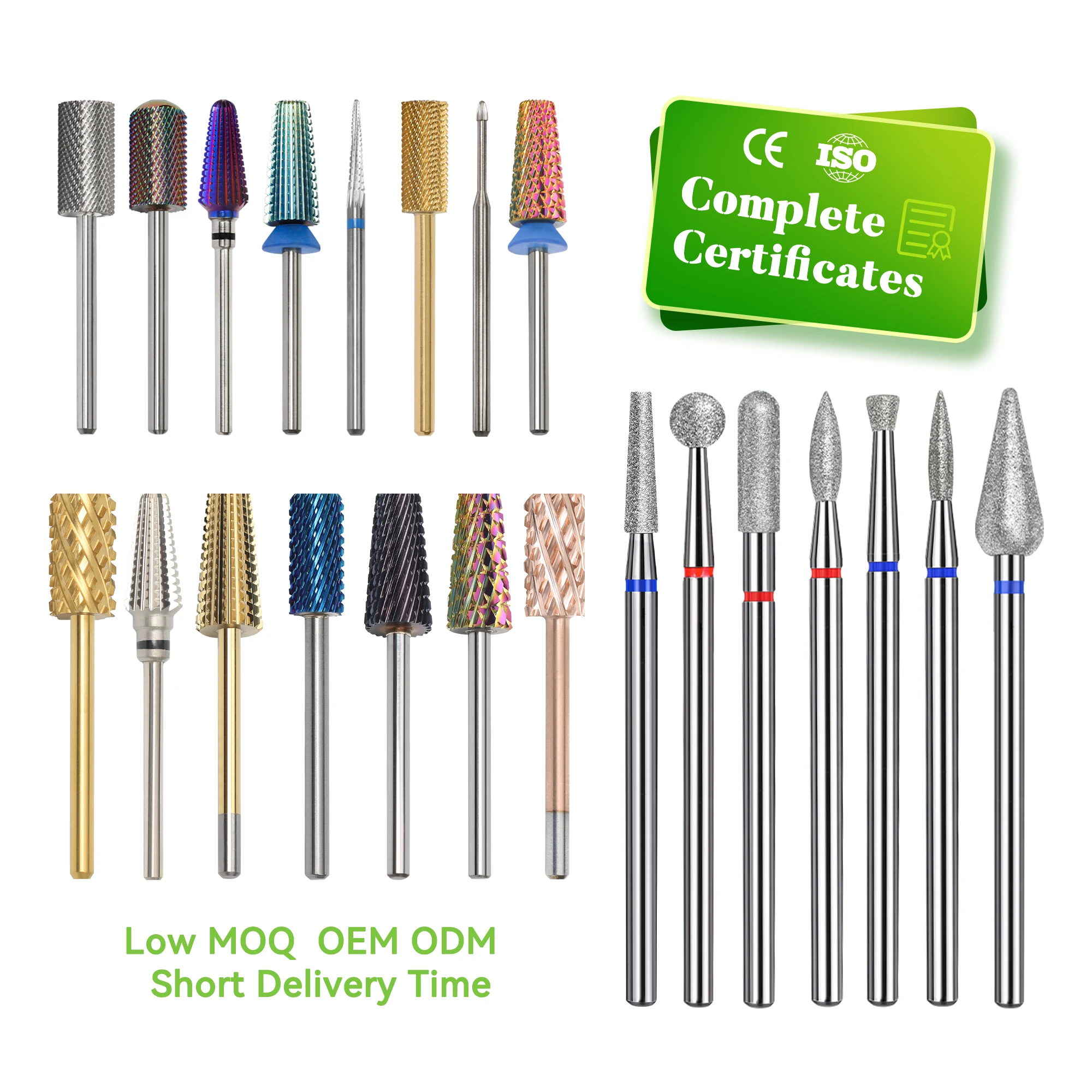 Chiyan Factory Production OEM Free Samples Ceramic Diamond Tungsten Steel Fine Nail Drill Bit