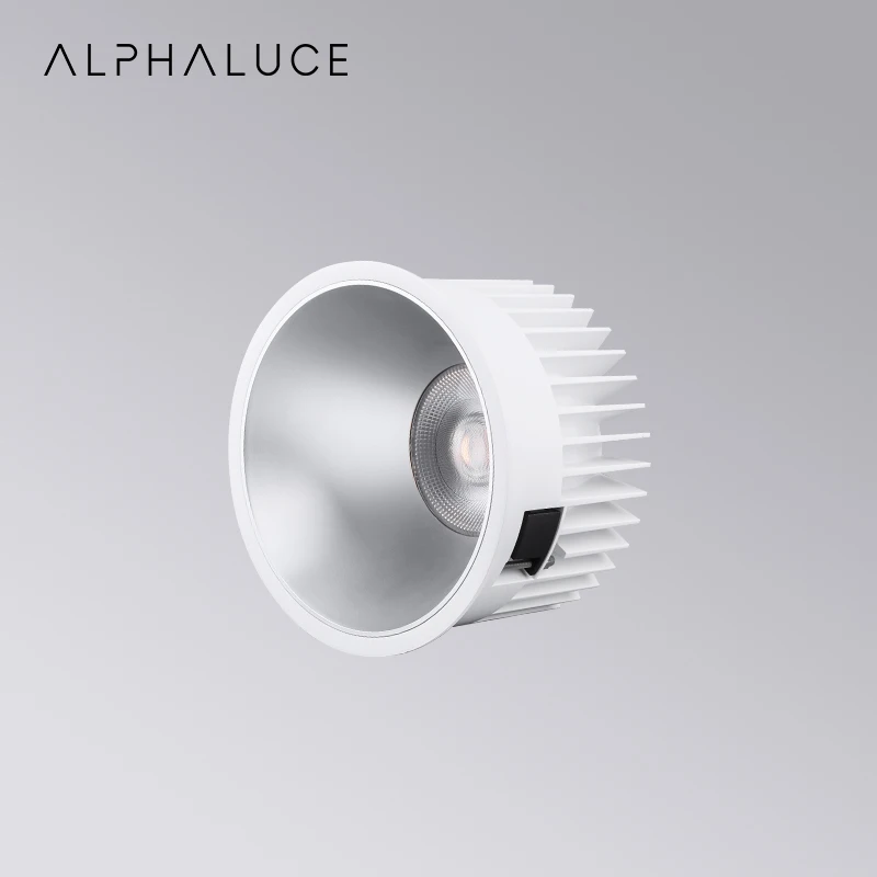 ALPHALUCE 43W Round Ceiling Recessed Down Light Die-Casting Aluminum Cob Ip65 Led Downlight