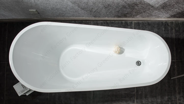 Недорогие автономные ванны в форме тапочек с переливом