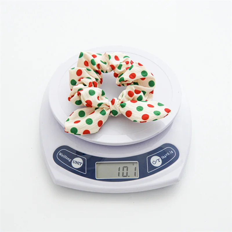 Christmas Hairband Fashion hair accessories fabric bow knot rabbit ear tie Hair Scrunchies