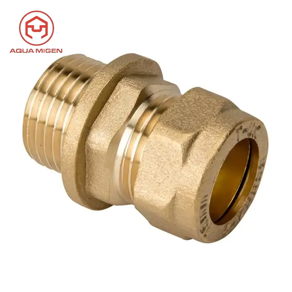 F*M Brass Compression Nipple Fitting For Pvc Hdpe Pe Pipe