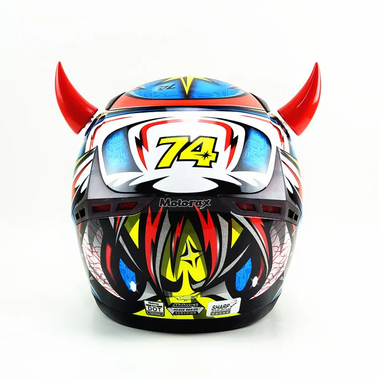 Car Motorcycle Helmet Devil Horn Motocross Full Face Off Road Helmet Decoration Car Accessorie Headwear Sucker Auto Styling