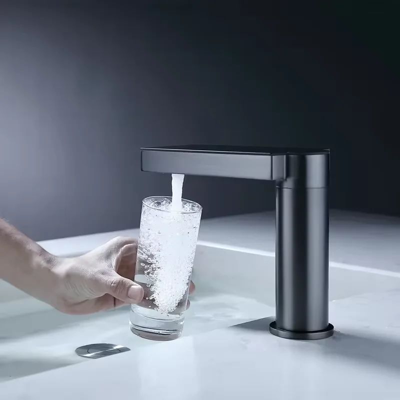 Touch Screen Hot and Cold LED Digital Display Intelligent Infrared Sensor Basin Faucet Bathroom Faucet Tap