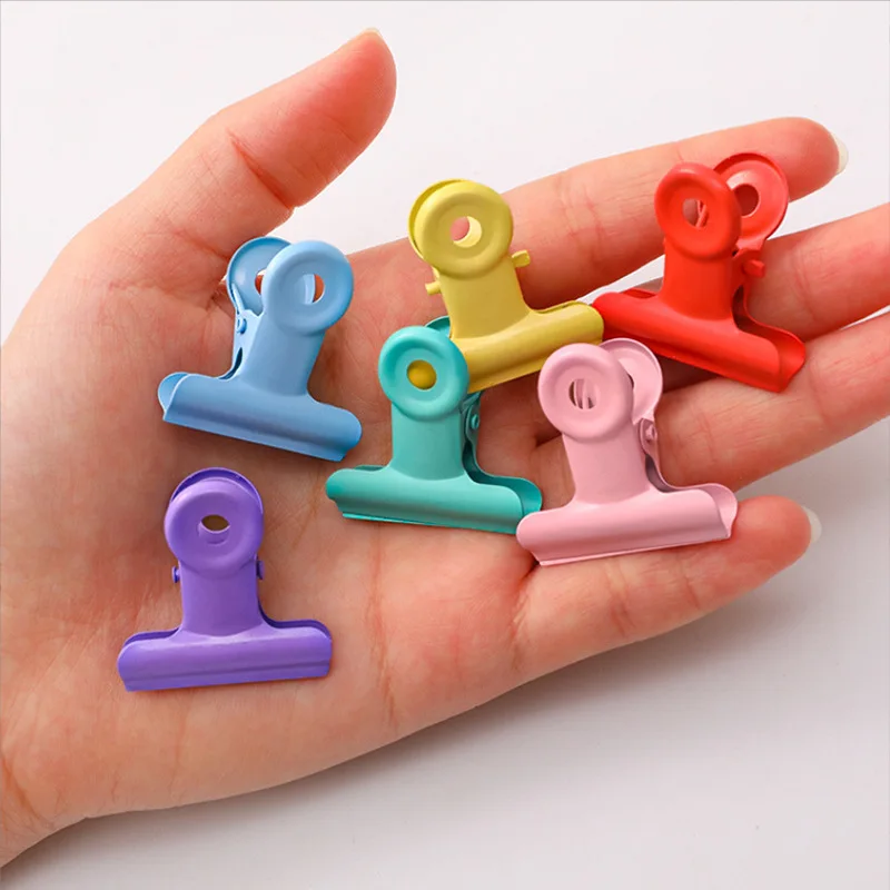 Factory Wholesale Metal Clip 31mm Color Paper Binder Clips Smooth Surface School Office Colorful Stationery Binder Clip
