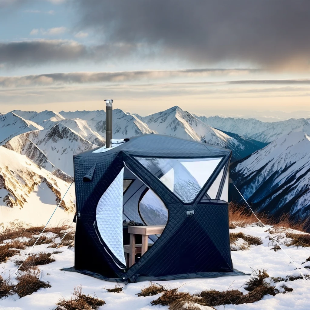 Automatic Opening Warm Camping Sauna Shelter Winter Portable Outdoor Steam Sauna Tent Waterproof Oxford Cotton Fabric Single