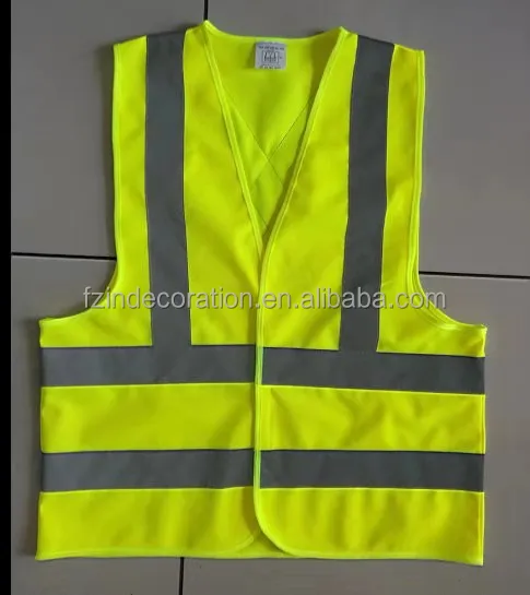 wholesale Traffic Work Construction Safety Mesh Vest With Fluorescent Yellow Safety Reflective Vest With Pockets