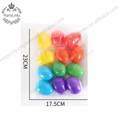 LED 12pcs Easter Decoration Plastic Eggs Colorful Hanging Ornament Ball Painting Kids Toys For Easter Party Home Decor Supplies