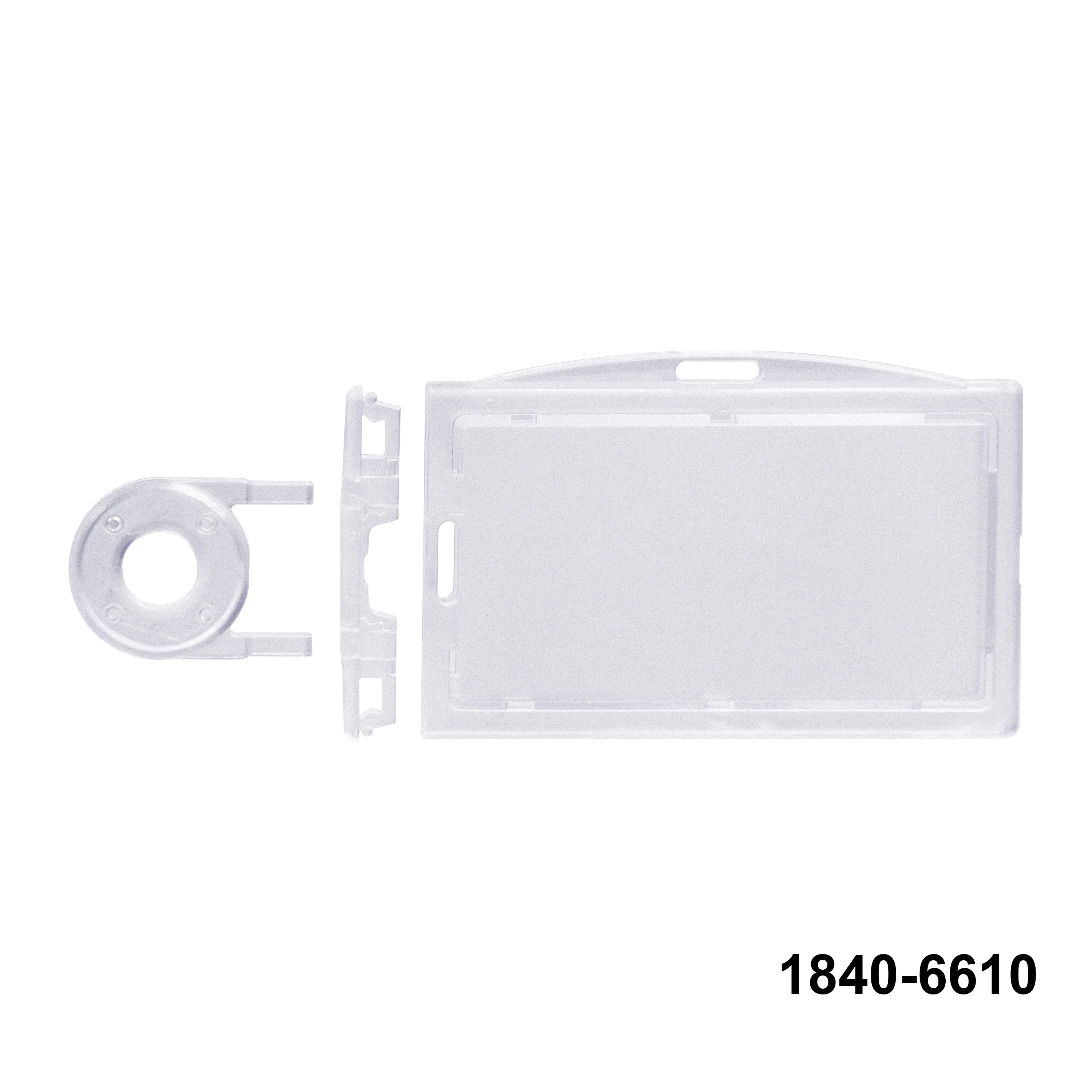 Bestom Clear Hard Plastic ID Badge Holder Horizontal and Vertical Dual-Use ID Card Holder with Lock 1840-6610