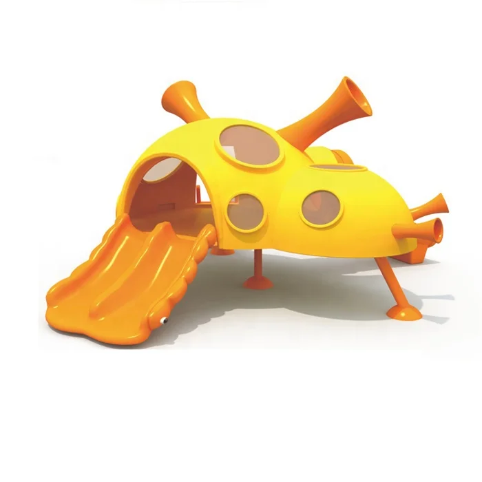 Solar base station style plastic climbing slide playground equipment outdoor for children