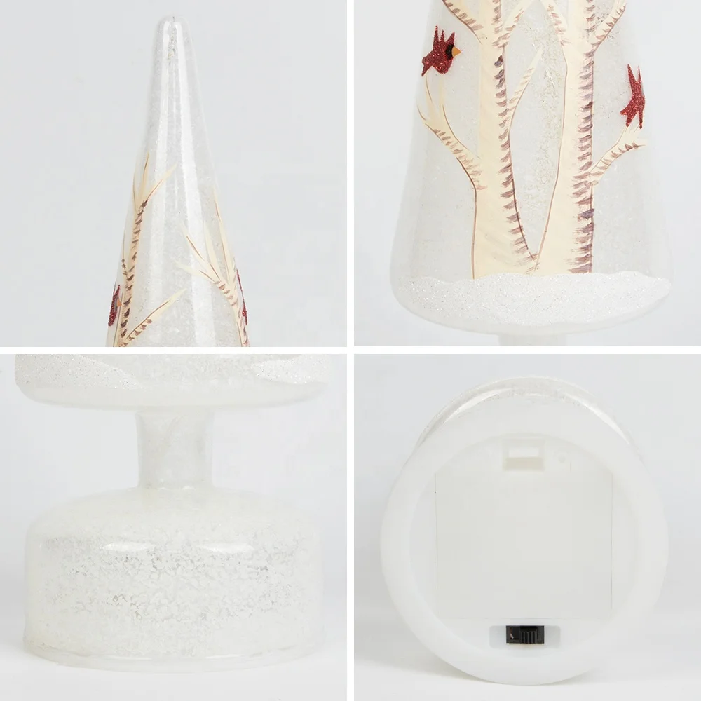 High Quality glass tree with led Fiber Optic topper Cheap small christmas ornaments glass christmas tree ornaments