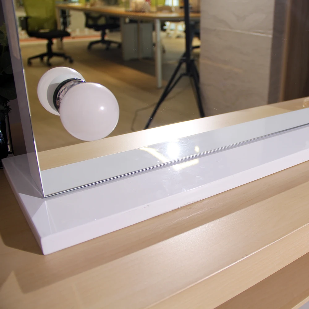 Wholesale Durable Dimmable Light Tabletop Hollywood Smart Vanity Mirror Single Side LED Make up Beauty Mirror