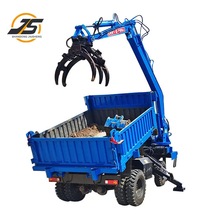 360 Degree Rotating Farm Mining Forest Integrated Machine New Condition Wood Grabbing Transportation Crane 8 Ton Rated Loading
