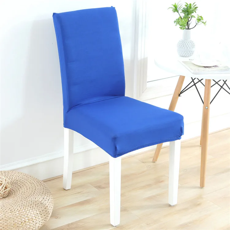 Cheaper Plain Dyed blue chair cover dust proof Stretch Chair Covers for Dining Room Set (1600184371287)