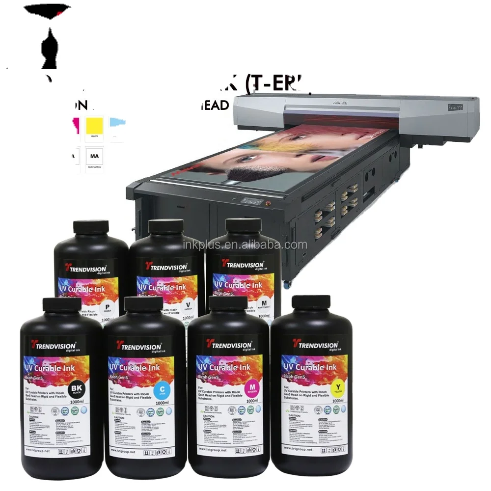 Uv Inkjet Printer Ink Water Based Ink Type of Whole Set Dye Base Inkjet Ink Digital Printing Compatible and Refillable CN;GUA