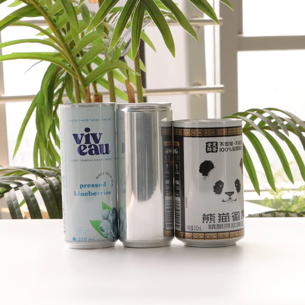 custom Recyclable color printed Bulk Aluminum Cans 190ml 200ml 250ml 330ml 500ml empty beer beverage drink packaging supplier