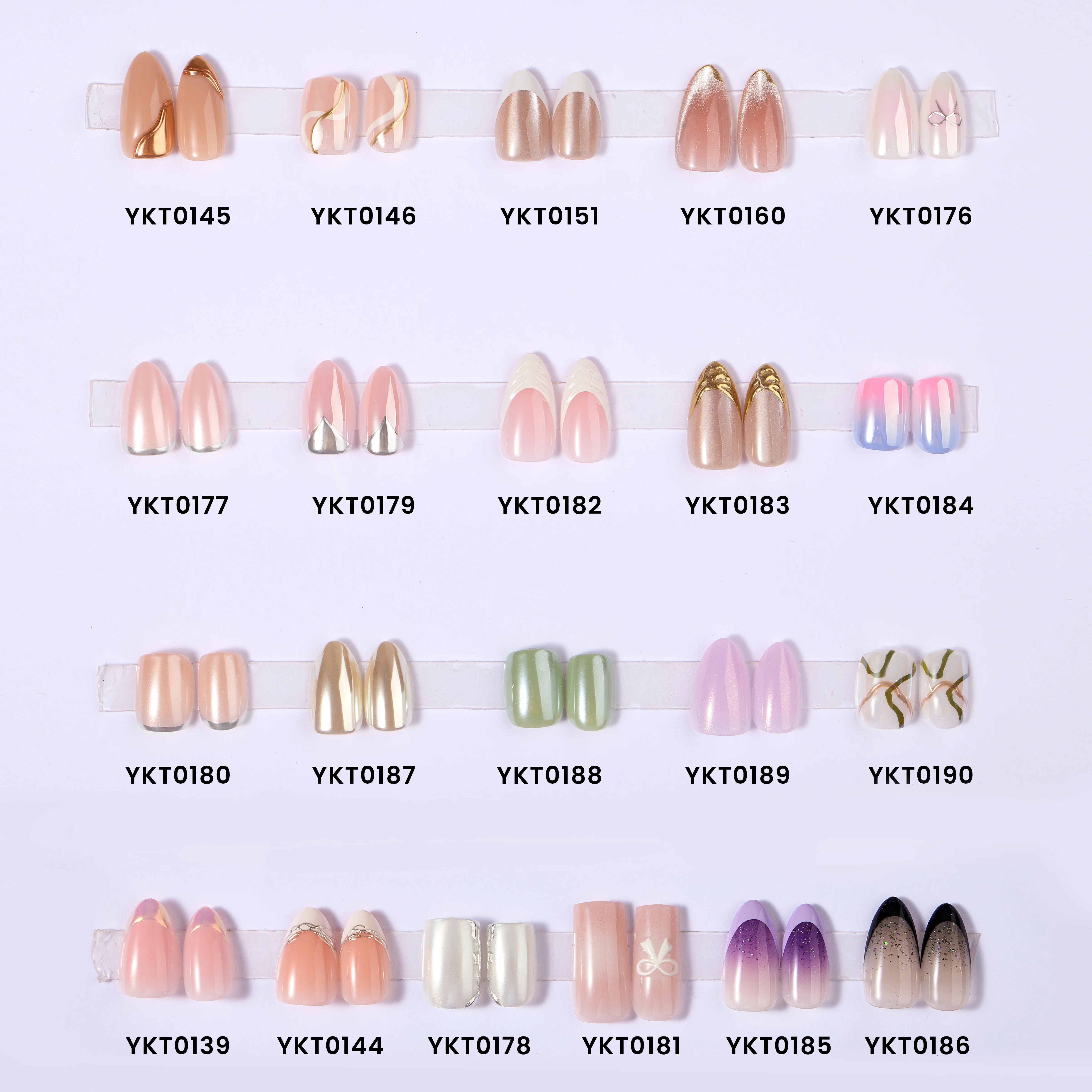 High Quality Acrylic Pressed On Fake Nails Golden Design Almond Nails Wholesale Hand Made Cat Eye Gel Press On Finger Nails Set