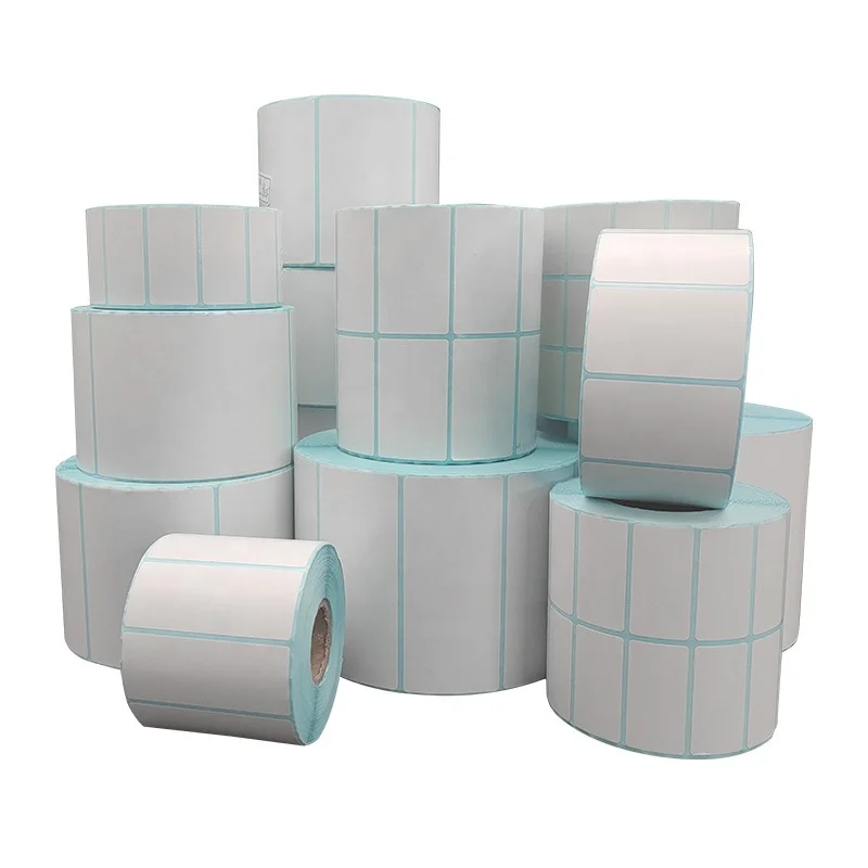 Barcode stickers plain color label printer three anti-thermal paper label 40x30 water activated self adhesive type paper film