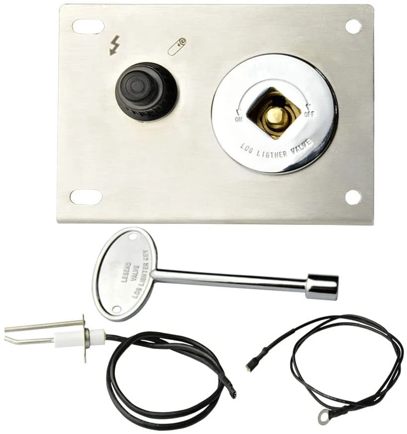 Fire Pit Gas Burner Spark Ignition Kit   Including Push Button Igniter Gas Shut Off Valve with Key