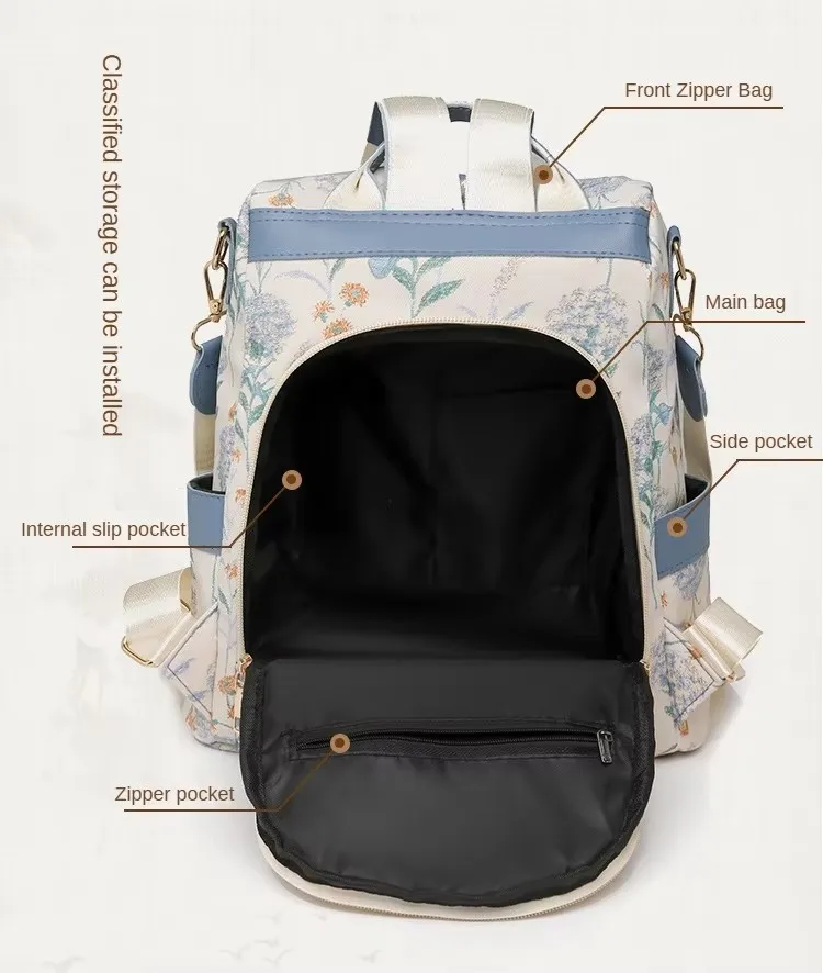 Fashion Custom Eco Friendly Chinese style Ladies Daily Durable Bag Cute School Kids Students Backpack Women Backpack