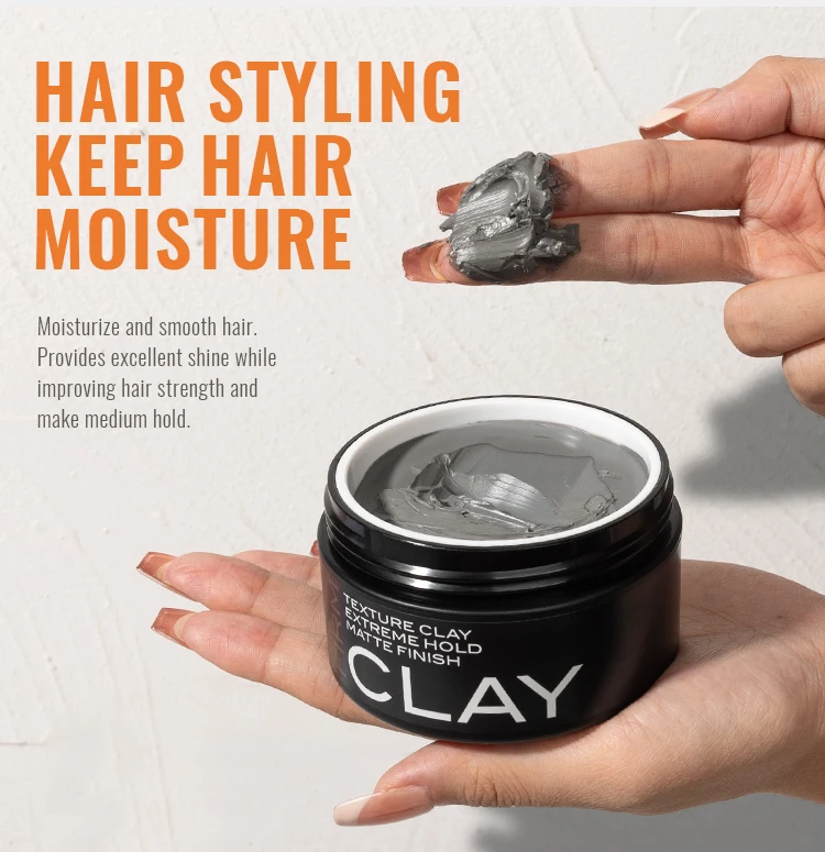 Factory Price Matte Clay Organic Hair Pomade Finish Men Hair Styling Clay