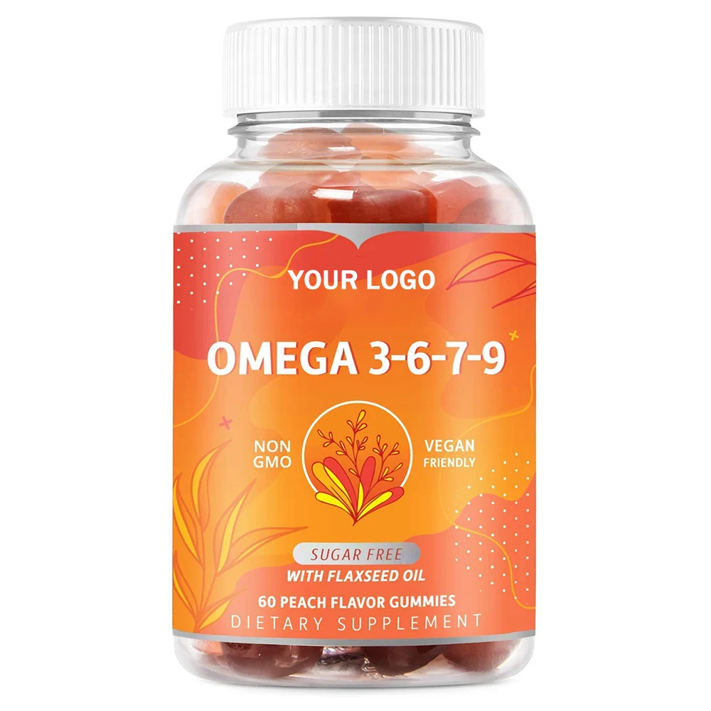 Organic Omega 3 Gummies with Omegas 6 7 9 DHA & EPA Supports Brain Heart Eye Immune System Supplements
