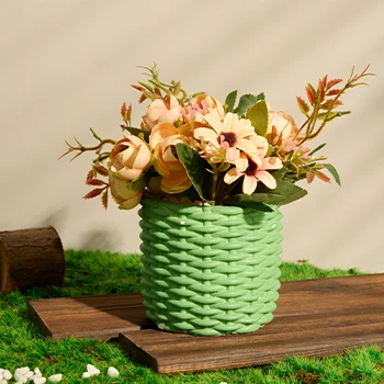 Искусственные цветы в современном бетонном горшке, Современный домашний декор, искусственная зелень в горшке