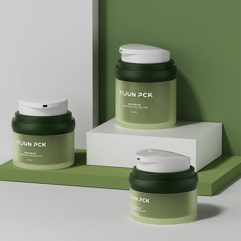 Custom 1oz Acrylic Skincare Plastic Airless Vacuum Cream Pump Jar 15g 30g 50g Cosmetic Container Airless Pump Jar