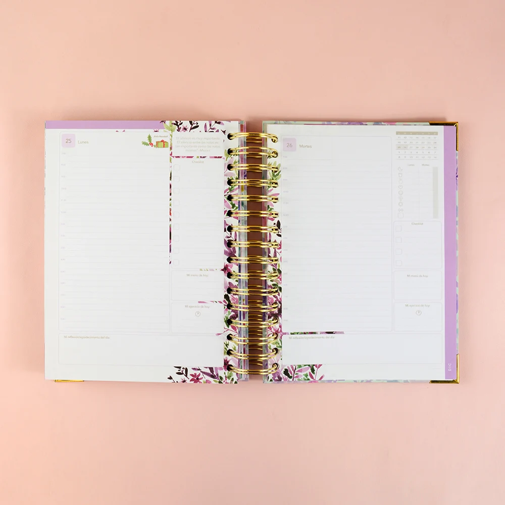 2025 Planner Hardcover Daily Weekly Spiral Undated Goals A5 Planners and Journals Agenda Planner Notebooks