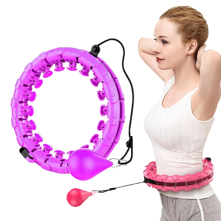 Fitness Home Gym Equipment Lose Weight Detachable 6 Wheels Hoola Ring Hoop Smart Hula Ball with Exercise Silicon Ball