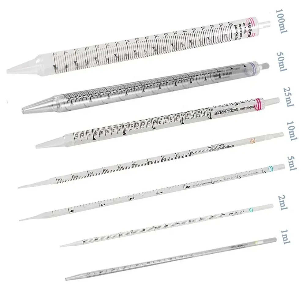 Laboratory Pipette Medical Lab Disposable 1ml 2ml 5ml 10ml Plastic Sterile Serological Pipette