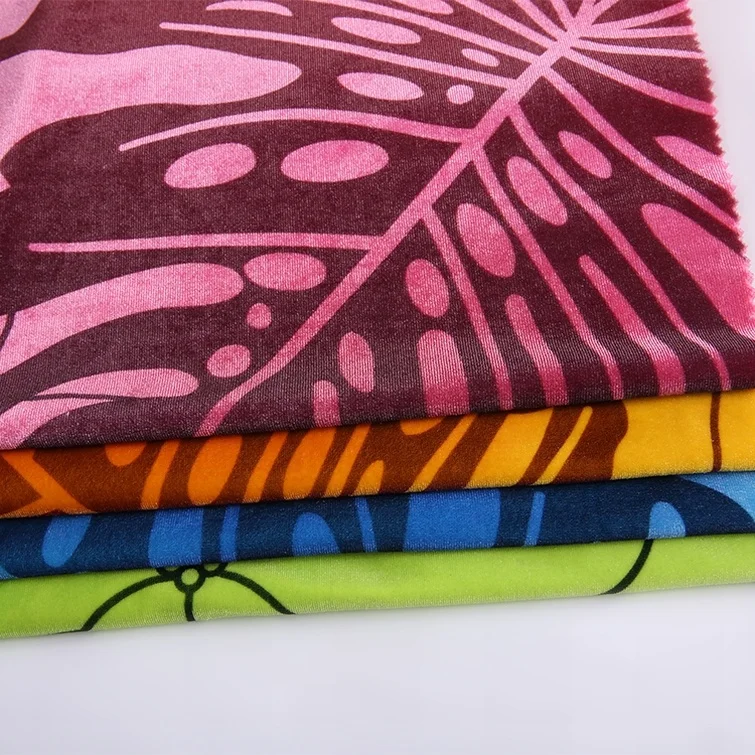 
high quality 100 polyester soft plain printed velvet fabric dress for sale 