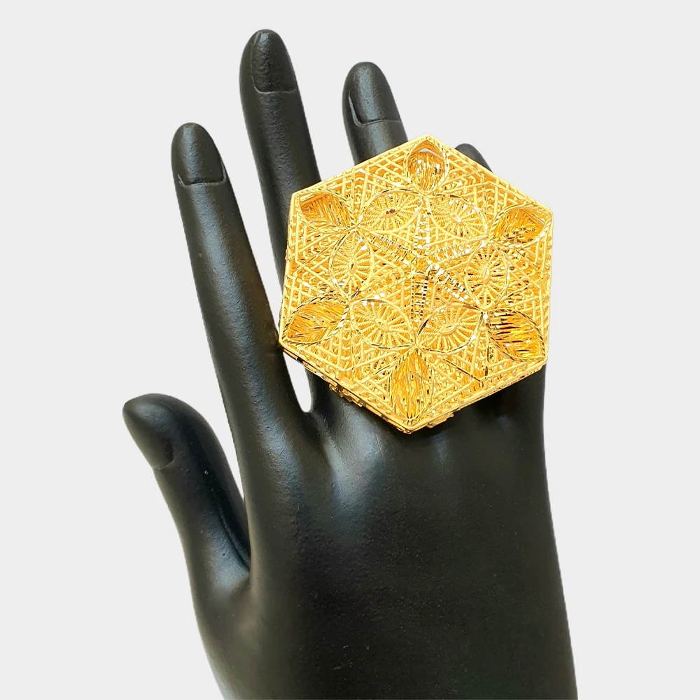 Лучшая низкая цена 24K позолоченные ювелирные изделия из нержавеющей стали Классический стиль кольцо с высоким качеством